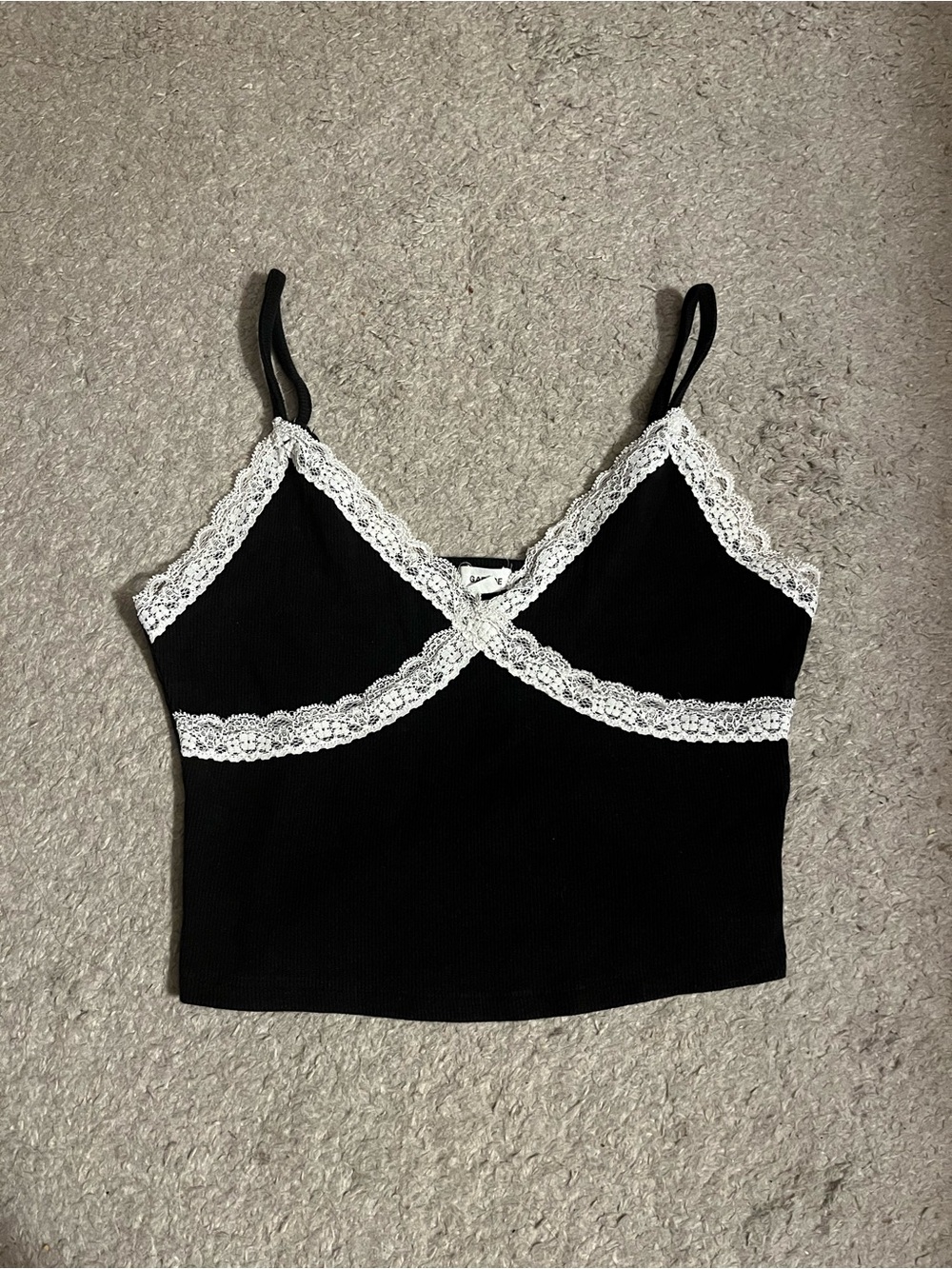 Garage Lace-Trim Crop Top